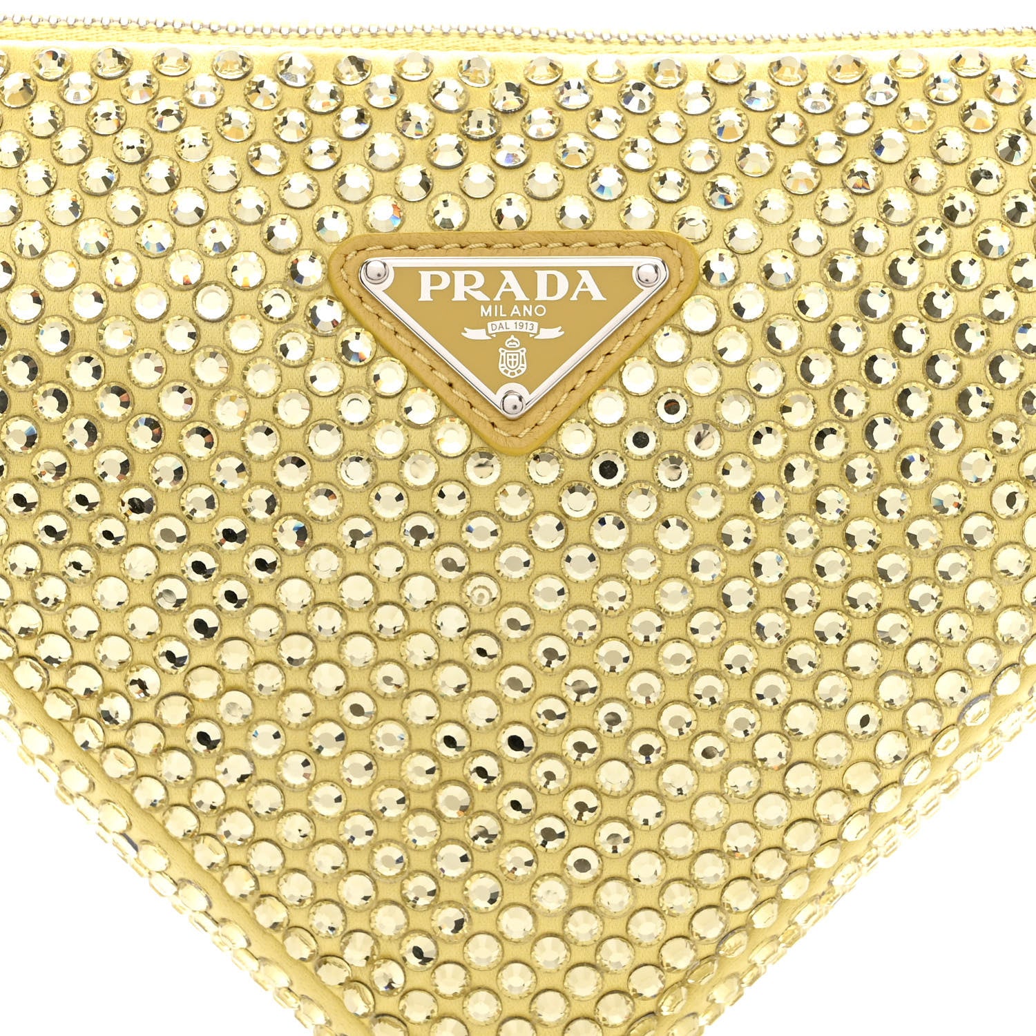 Prada Satin Crystal Triangle Pouch Ananas 9 of 11