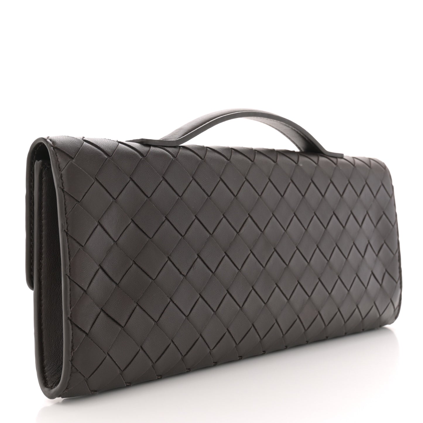 Nappa Intrecciato Long Andiamo Top Handle Clutch Fondant