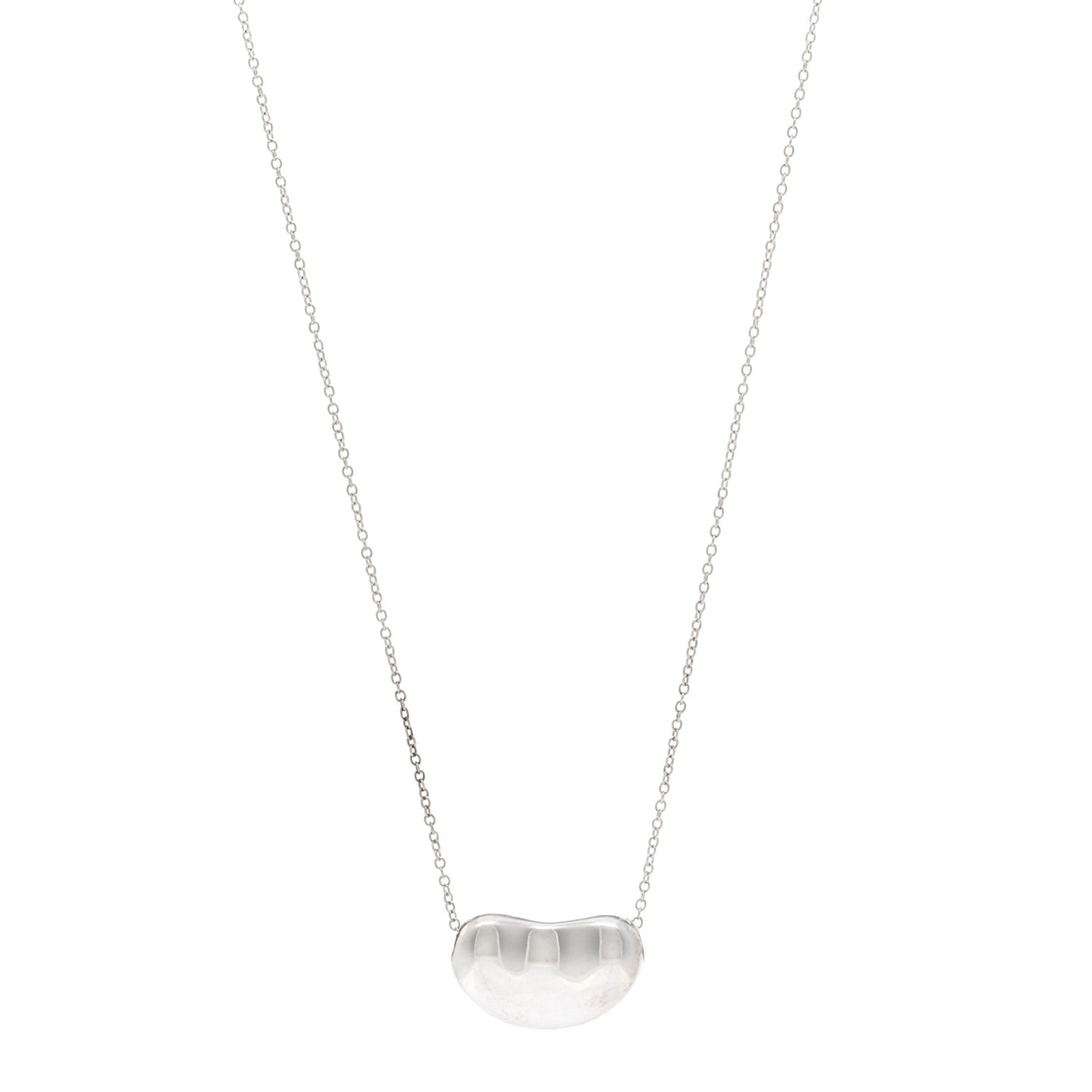 Sterling Silver 19mm Elsa Peretti Bean Pendant Necklace