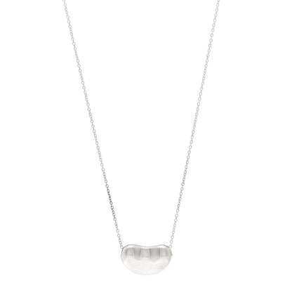 Tiffany Sterling Silver 19mm Elsa Peretti Bean Pendant Necklace 1 of 4