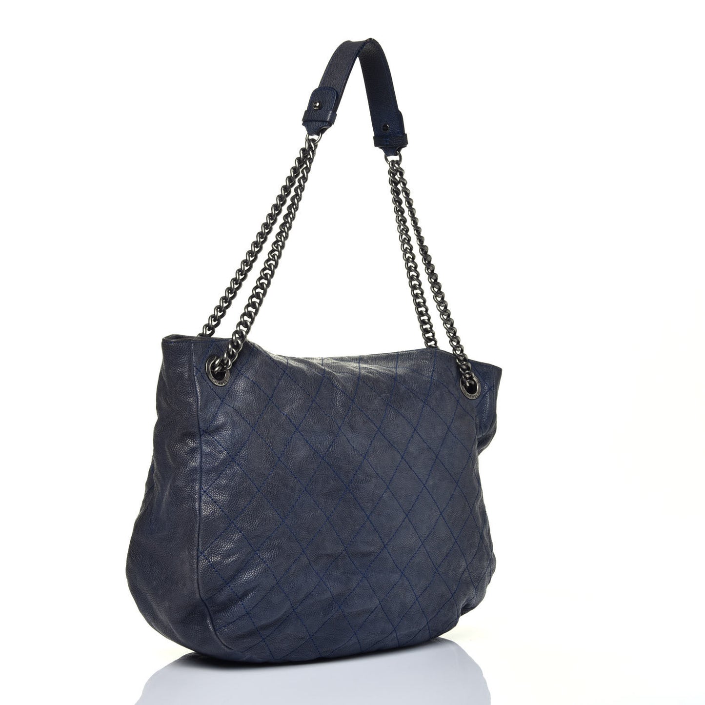 Caviar Quilted Simply CC Hobo Dark Blue
