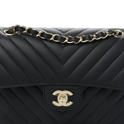 Chanel Caviar Chevron Quilted Small Double Flap Black 10 of 10