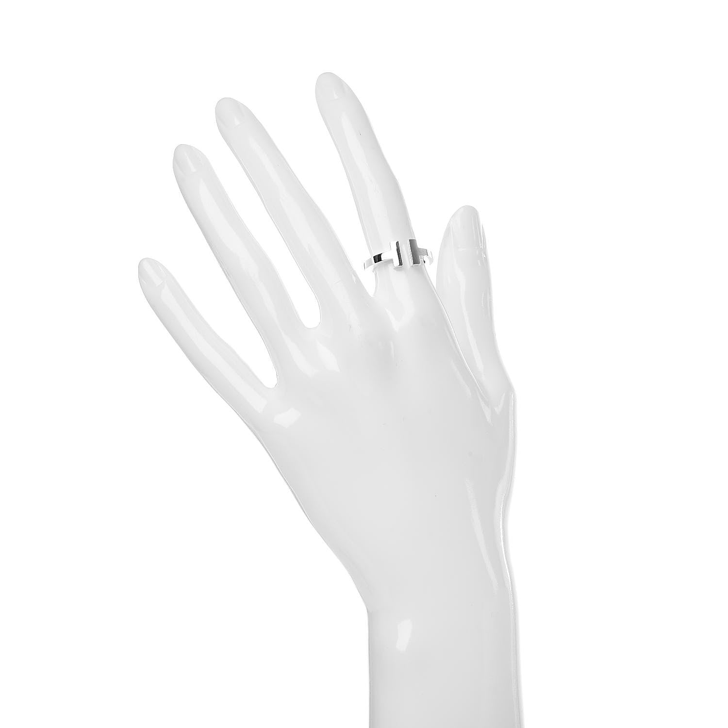 Tiffany Sterling Silver T Square Ring 49 5 2 of 5