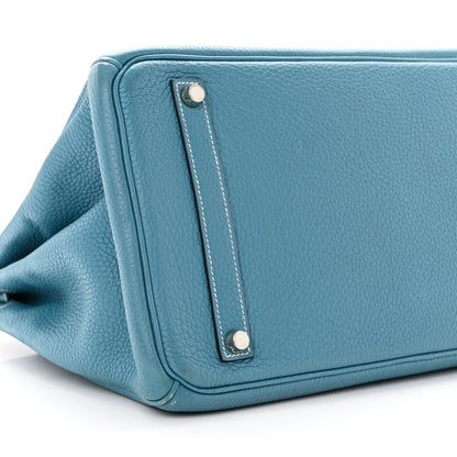 Hermes Taurillon Clemence BIRKIN 35 Blue Jean 10 of 20