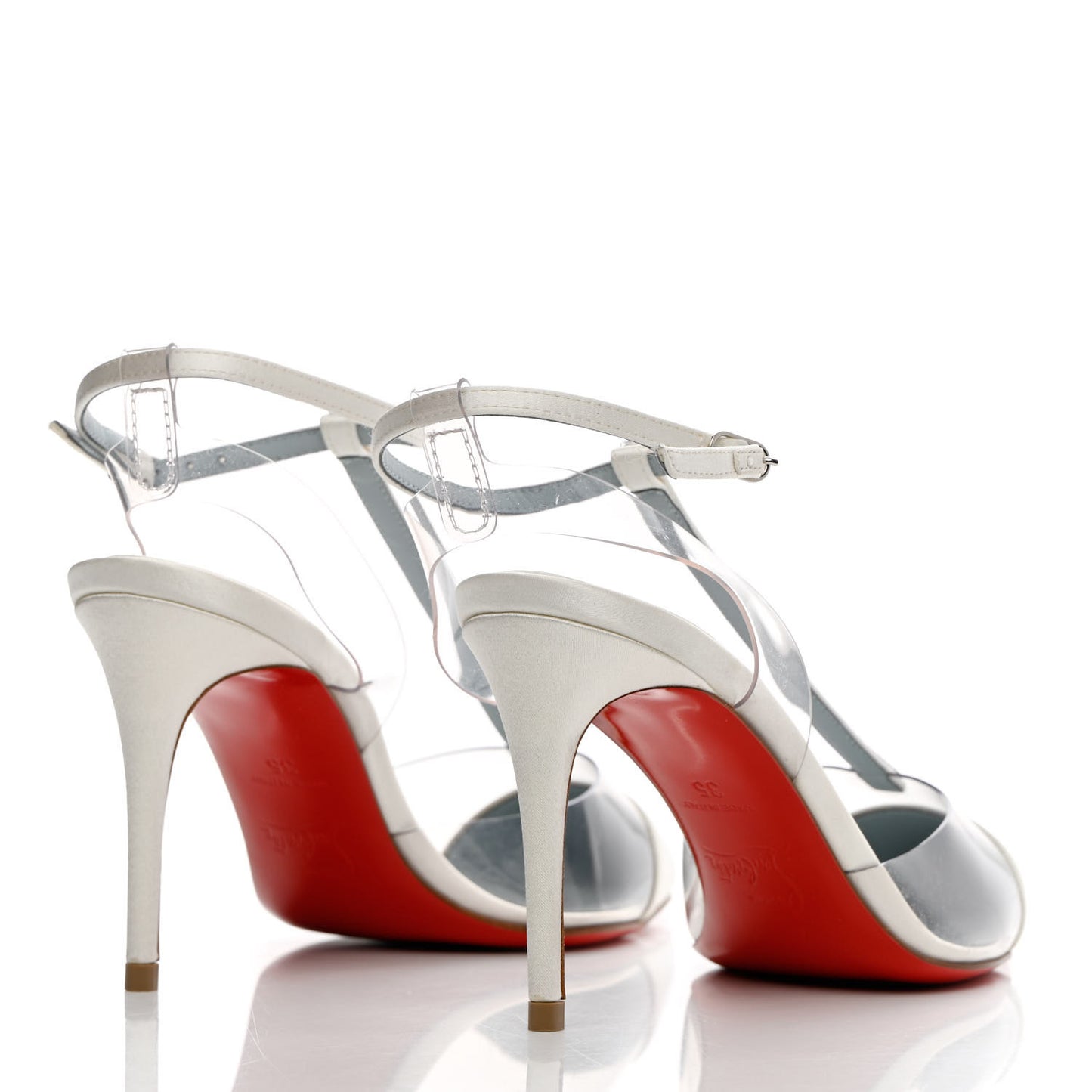 Kid PVC Crystal Nosy 85 Pumps 35 White
