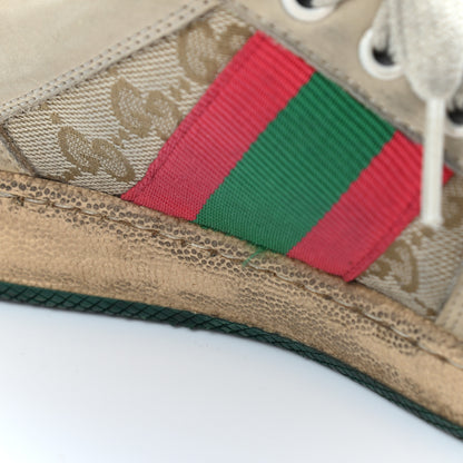 Gucci GG Monogram Calfskin Web Womens Screener Sneakers 35 New Sand Dusty Milk Pink 15 of 22