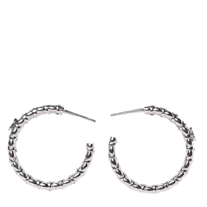 Chanel Crystal CC Hoop Earrings Silver 3 of 6