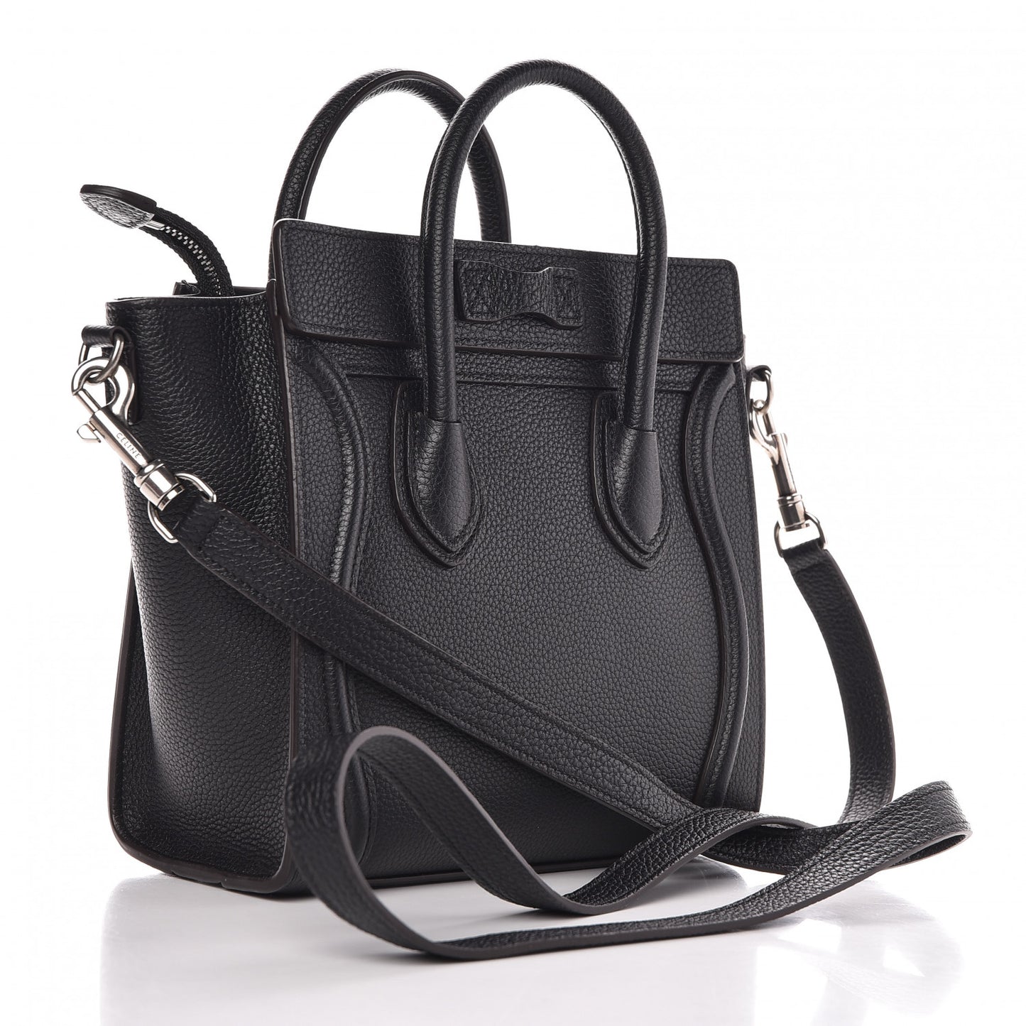 Drummed Calfskin Nano Luggage Black