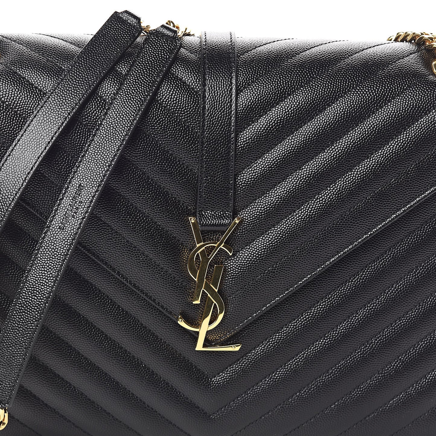 Grain De Poudre Matelasse Chevron Large Monogram Satchel Black