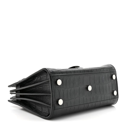 Saint Laurent Calfskin Crocodile Embossed Nano Sac De Jour Black 4 of 13