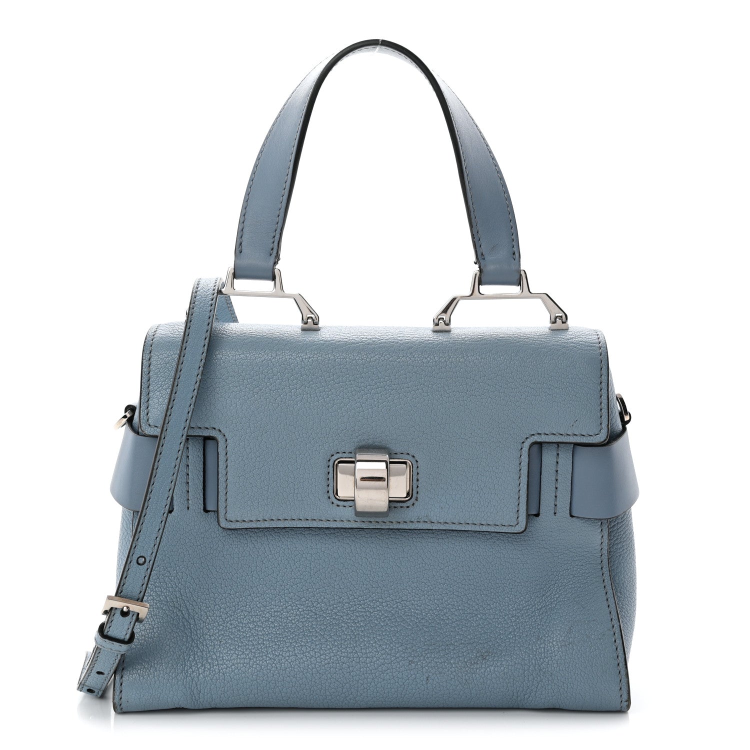 Miu Miu Goatskin Madras Top Handle Bag Astrale 1 of 14