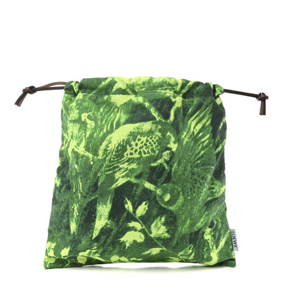Loewe Canvas Paula's Ibiza Parrot Print Small Drawstring Pouch Green 1 of 7