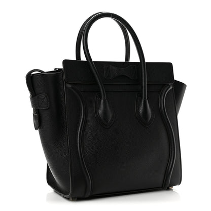 Celine Drummed Calfskin Micro Luggage Black 3 of 12
