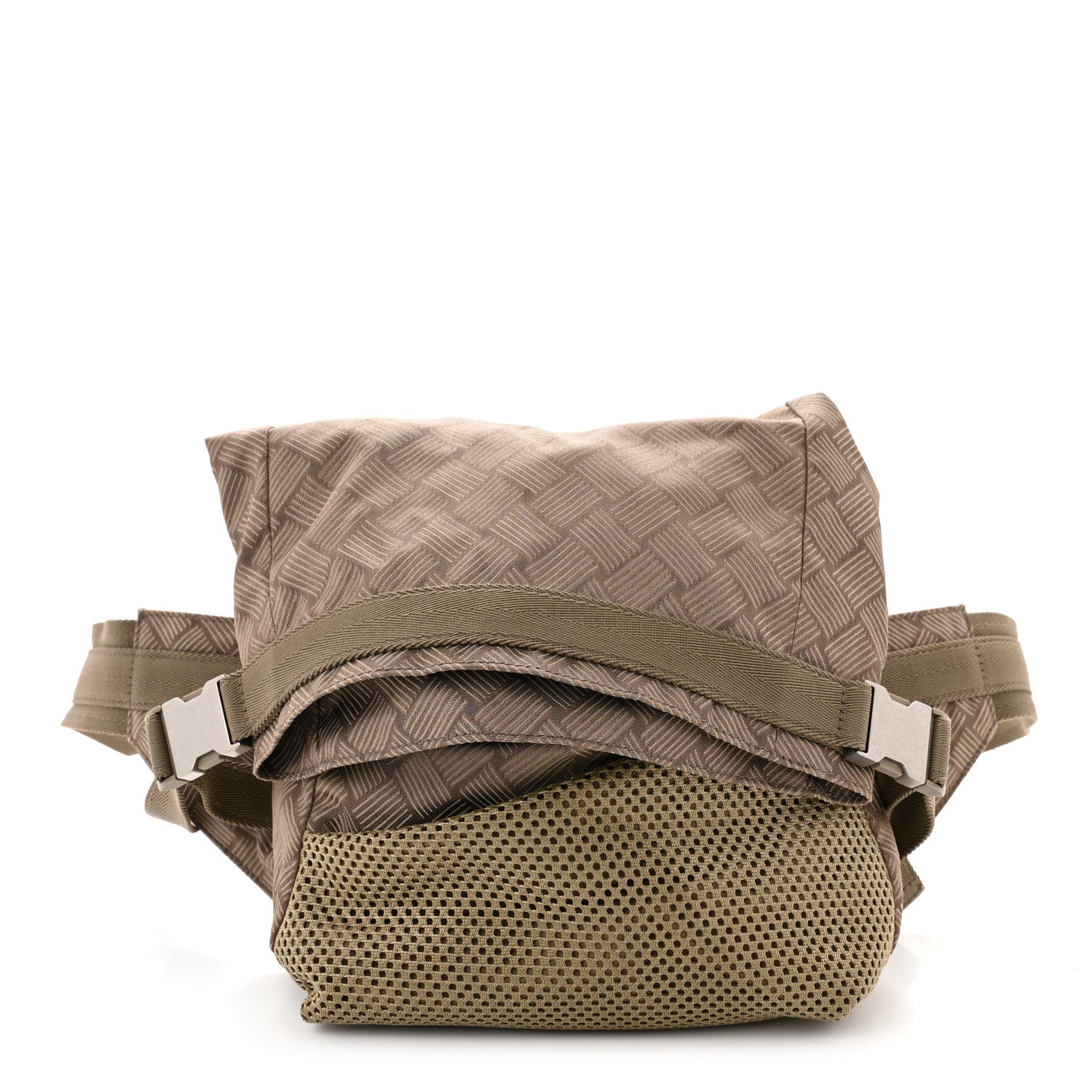 Bottega Veneta Jacquard Mesh Trekking Folding Belt Bag Tan 1 of 10