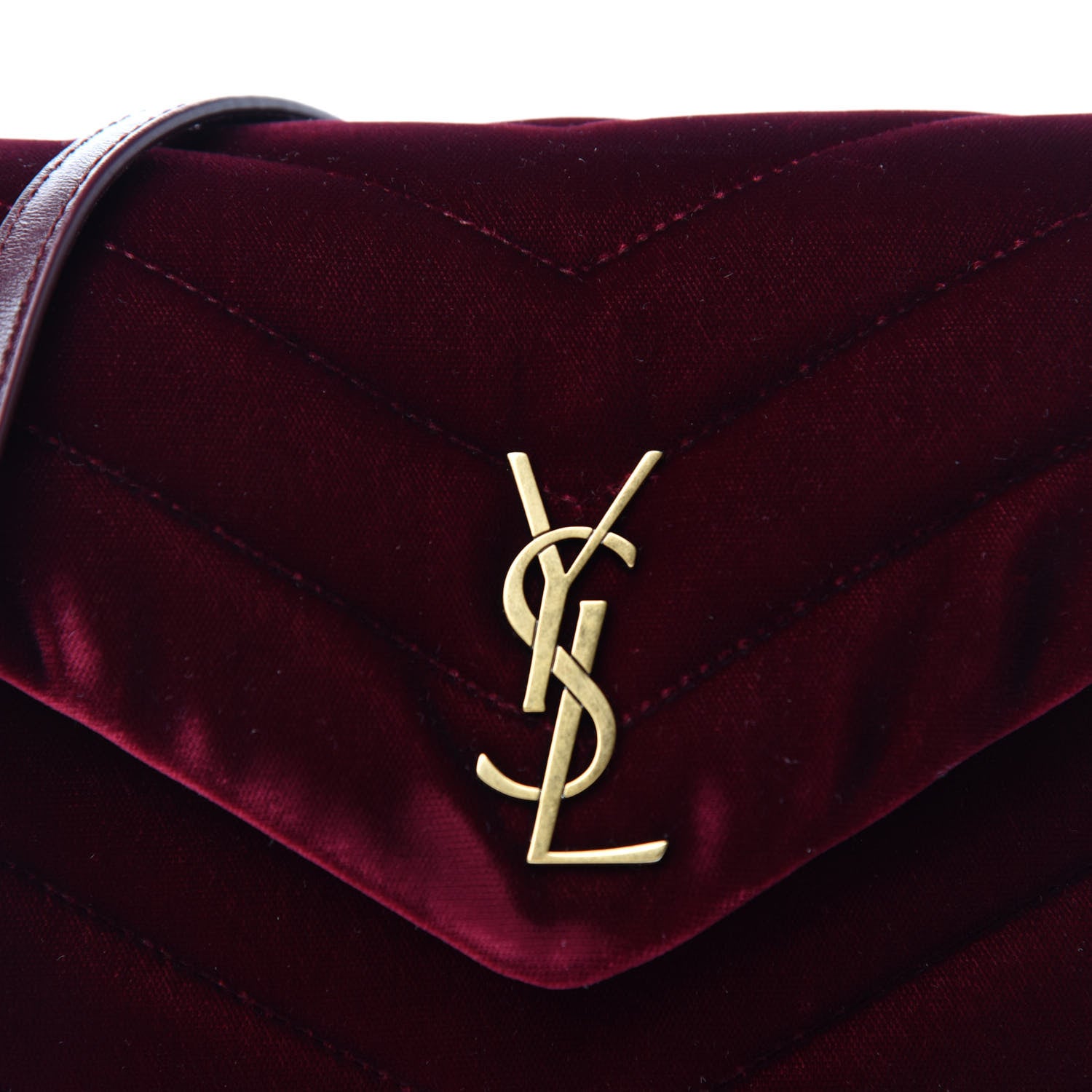 Saint Laurent Velvet Y Quilted Monogram Toy Loulou Crossbody Bag French Burgundy 11 of 12