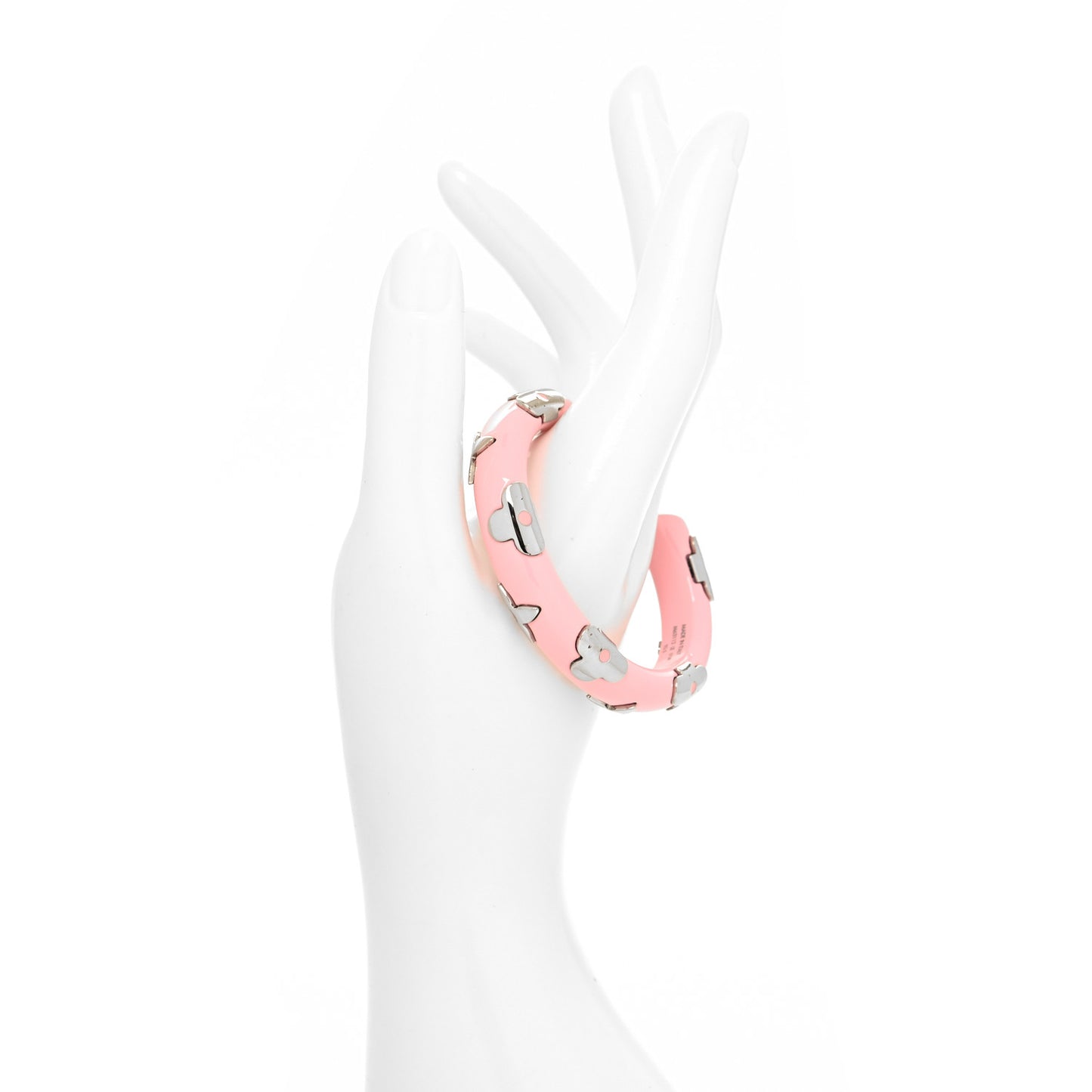 Resin Daily Monogram Bracelet S Rose Clair
