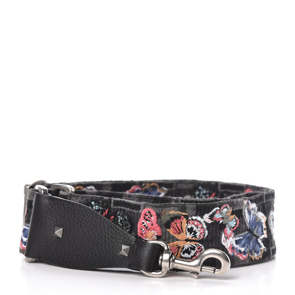 Valentino Garavani Canvas Camubutterfly Rockstud Guitar Strap Multicolor 1 of 5