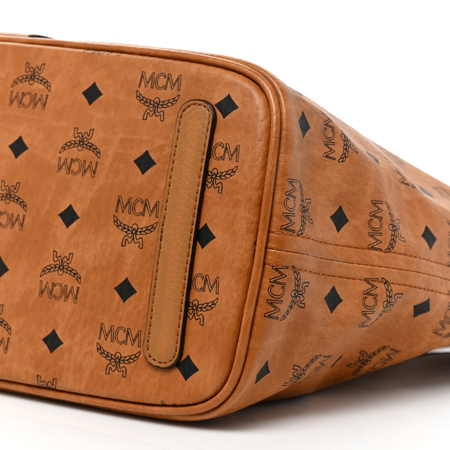 MCM Visetos Medium Liz Reversible Shopper Tote Cognac 11 of 17