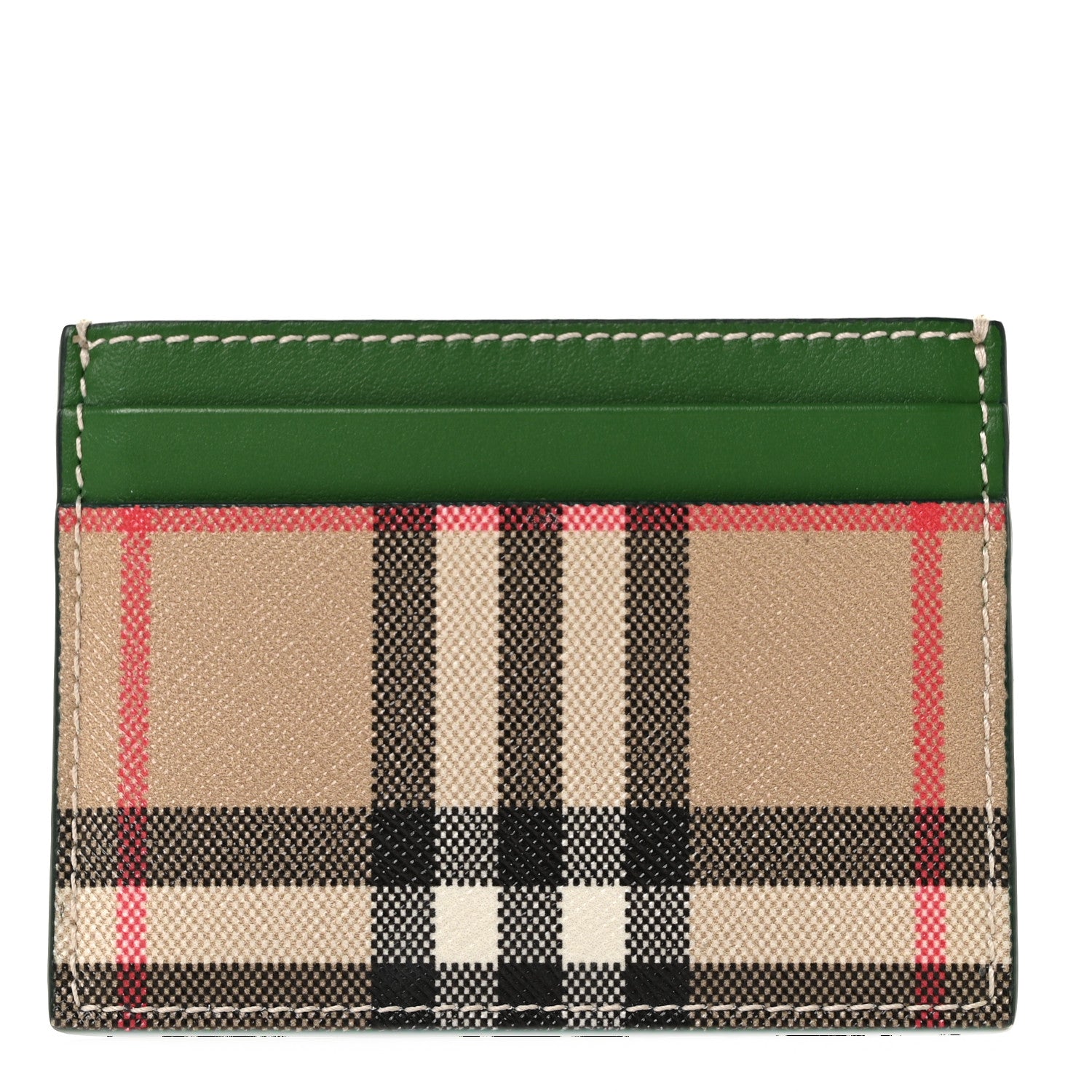 Burberry Vintage Check Calfskin Card Case Ivy Green 1 of 8