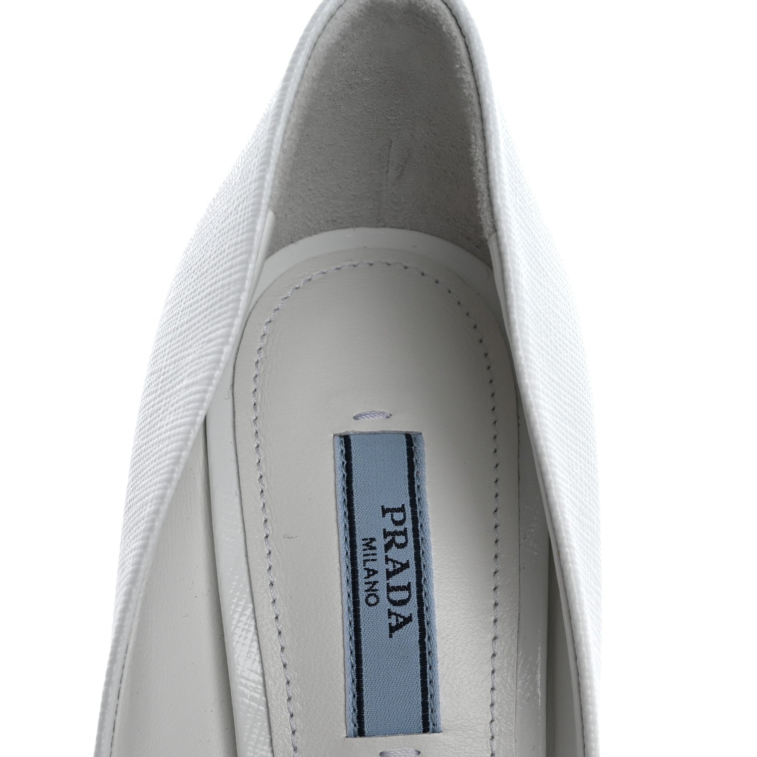 Prada Saffiano Vernice Pumps 37.5 White 7 of 9