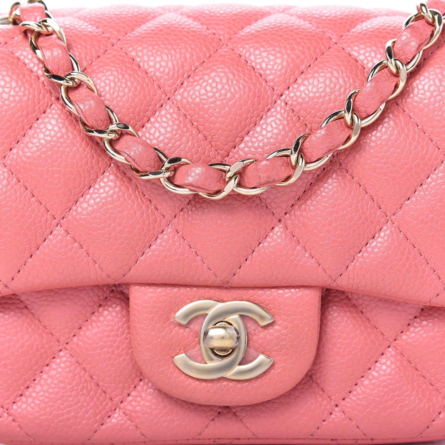 Caviar Quilted Mini Square Flap Pink