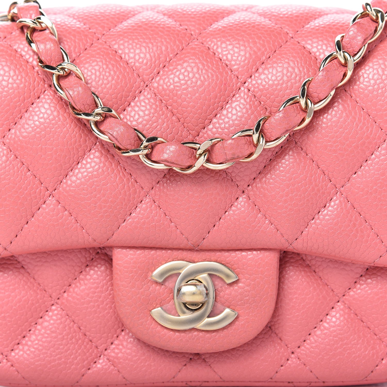 Chanel Caviar Quilted Mini Square Flap Pink 10 of 11