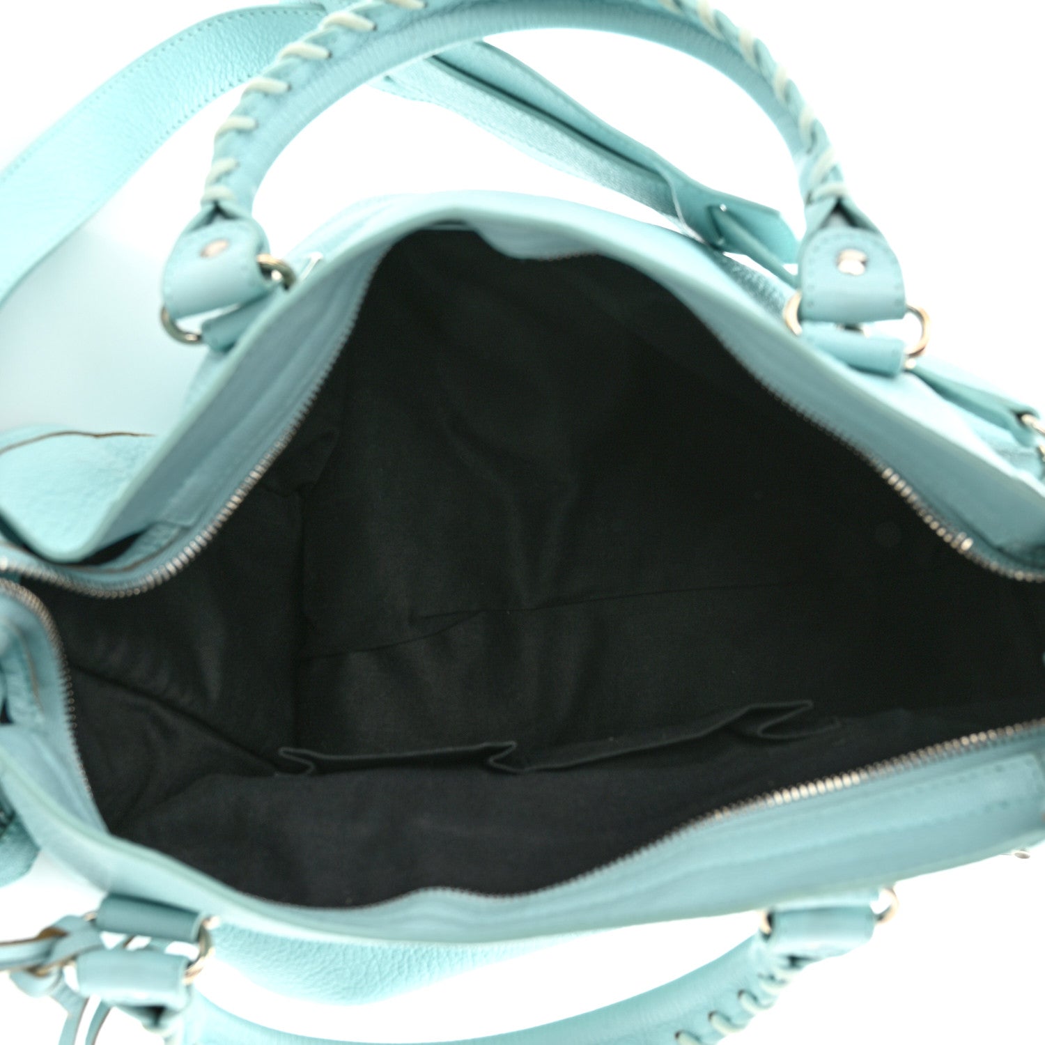 Balenciaga Chevre Silver Metallic Edge Hardware City Bleu Maldives 5 of 14