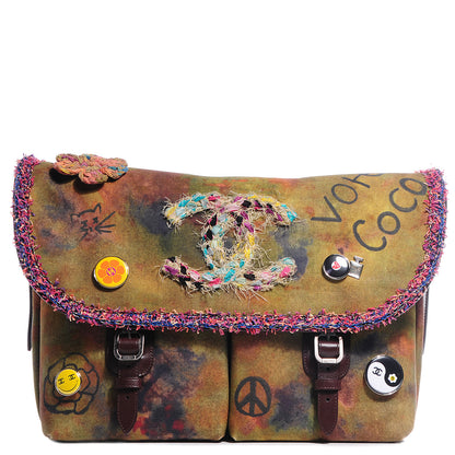 Chanel Washed Toile Large Graffiti On The Pavements Messenger Khaki Multicolor 1 of 9