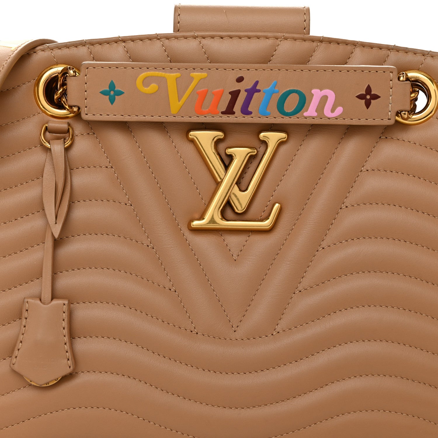 Louis Vuitton Calfskin New Wave Chain Tote Noisette 8 of 12