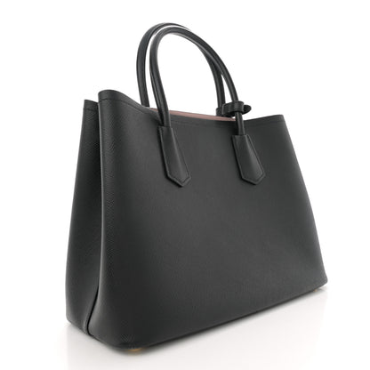 Prada Saffiano Cuir Medium Double Bag Black Mughetto 3 of 13
