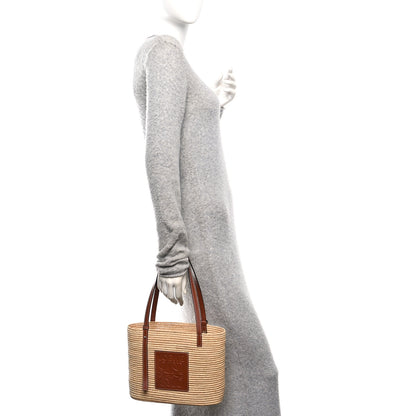 Loewe Raffia Small Square Basket Tote Bag Natural Tan 2 of 12