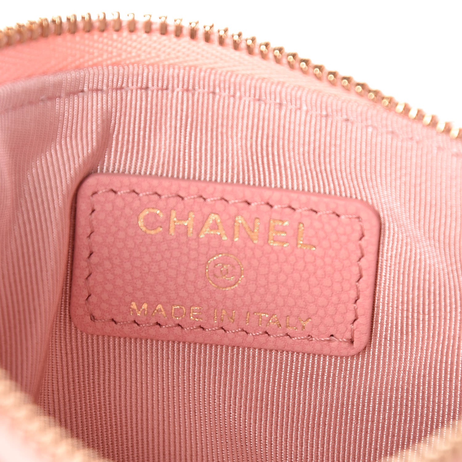 Chanel Caviar Chevron Quilted Small Cosmetic Case Pink 6 of 10