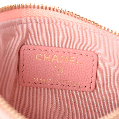 Chanel Caviar Chevron Quilted Small Cosmetic Case Pink 6 of 10