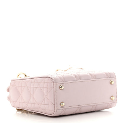 Christian Dior Metallic Lambskin Cannage Mini Lady Dior Lotus 4 of 11
