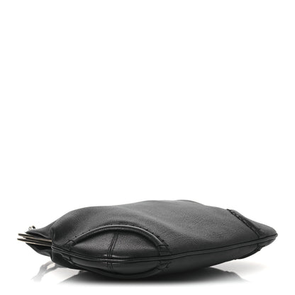 Burberry Goatskin Kiss Lock Frame Shoulder Bag Black 4 of 14