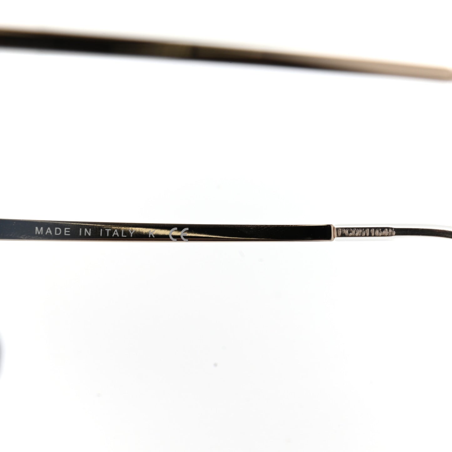18K White Gold Mirror Square Sunglasses 6051 Gold