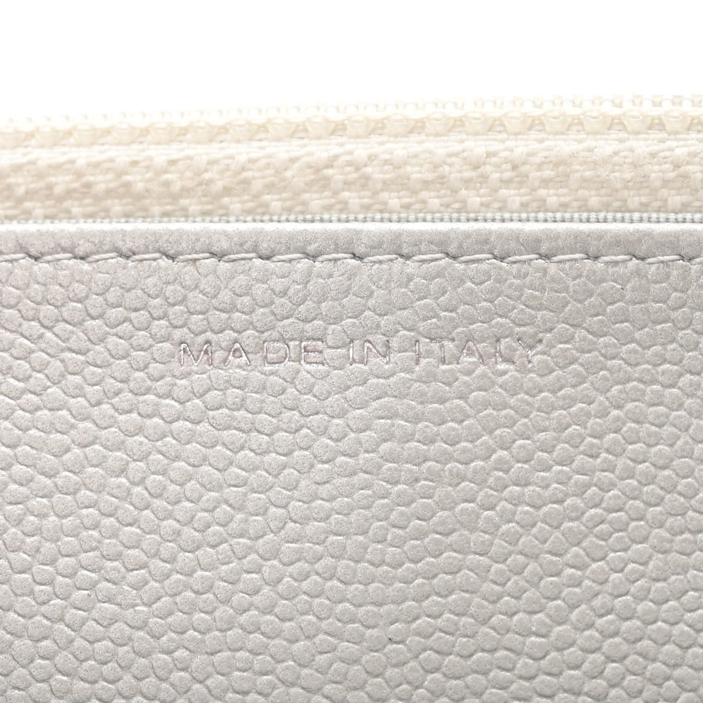 Metallic Caviar Quilted Boy Wallet On Chain WOC Silver