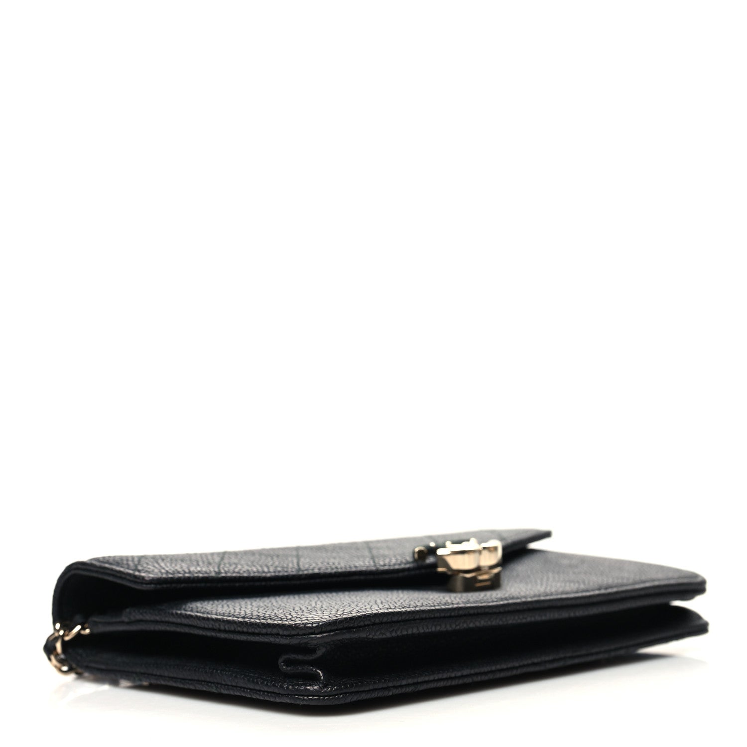 Chanel Grained Calfskin Quilted Cuba Wallet On Chain WOC Black 4 of 11