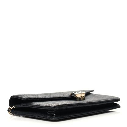 Chanel Grained Calfskin Quilted Cuba Wallet On Chain WOC Black 4 of 11