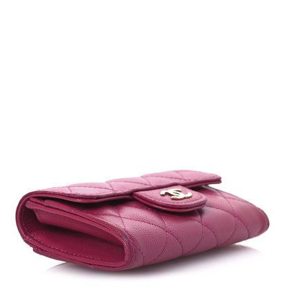 Chanel Caviar Quilted Flap Card Holder Wallet Dark Pink 4 of 11
