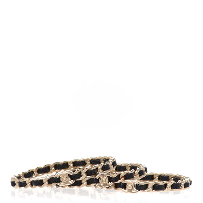 Chanel Lambskin Chain Turnlock CC Bangle Set of 3 Black 4 of 6