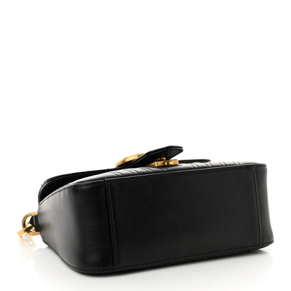Gucci Calfskin Matelasse Small GG Marmont Top Handle Shoulder Bag Black 4 of 16