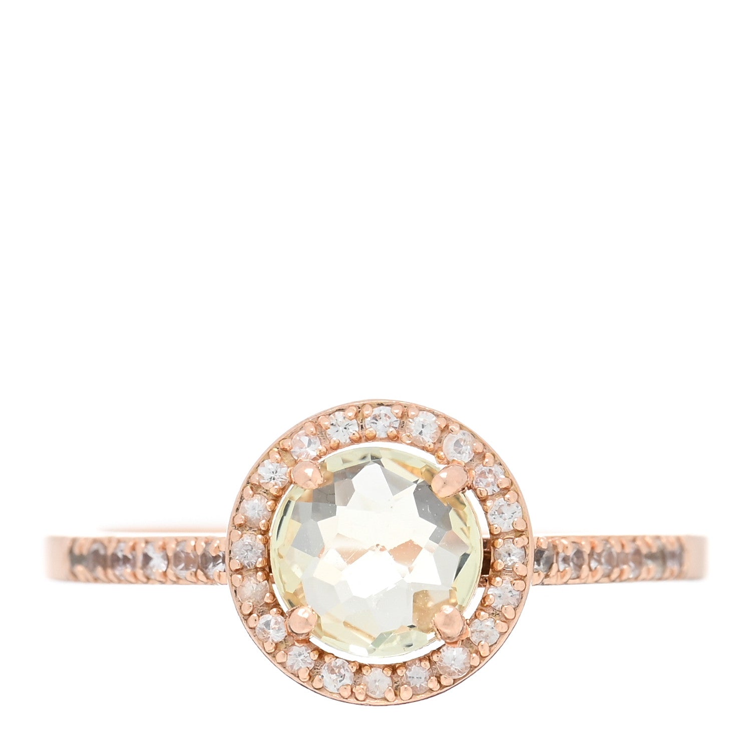Suzanne Kalan 14K Rose Gold Citrine White Sapphire Cocktail Ring 54 7 1 of 4