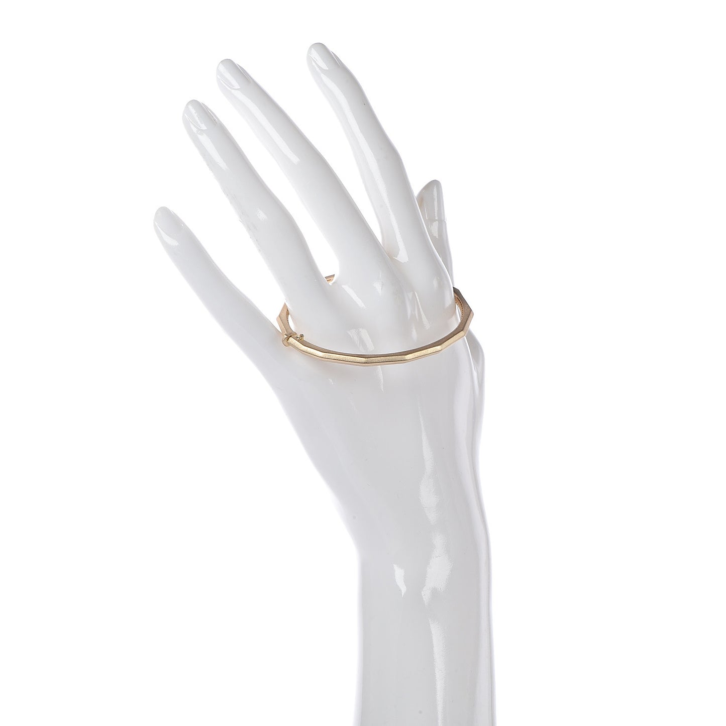 18K Yellow Gold 3mm Single Row Stax Faceted Bangle Bracelet