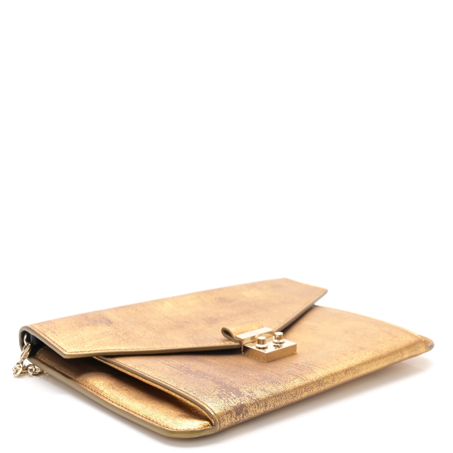 Christian Dior Metallic Calfskin Chain Crossbody Flap Gold 4 of 10