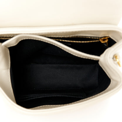 Saint Laurent Calfskin Y Quilted Monogram Toy Loulou Crossbody Bag Crema Soft 5 of 11