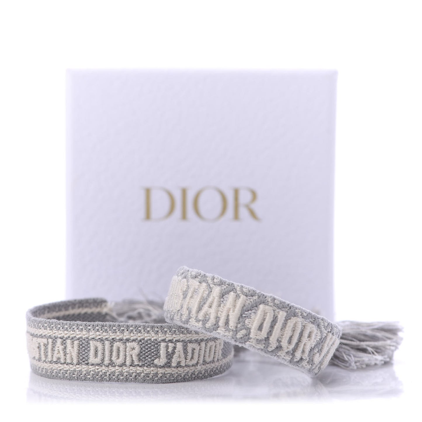 Woven Cotton J'Adior Friendship Bracelet Set Grey