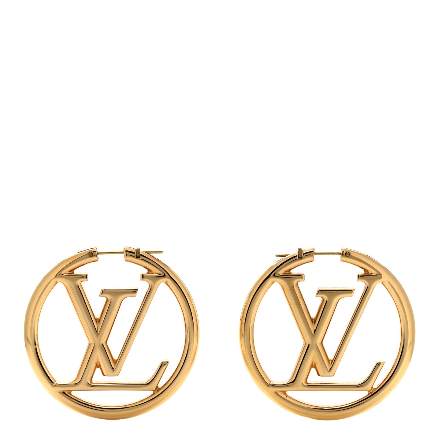 Metal Louise Hoop Earrings Gold