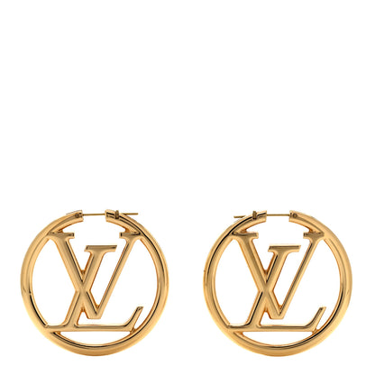 Louis Vuitton Metal Louise Hoop Earrings Gold 1 of 4