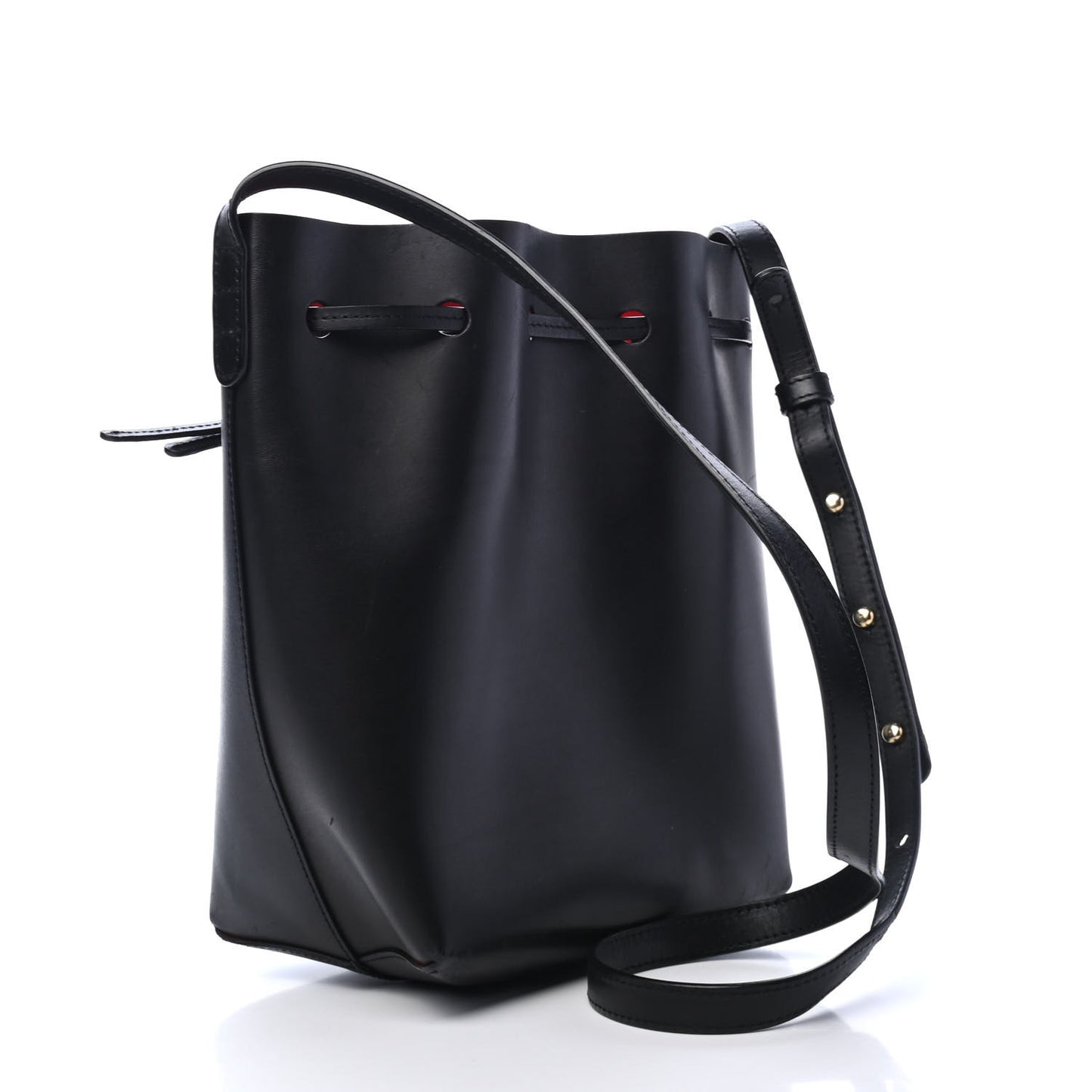 Calfskin Mini Bucket Bag Black Flamma